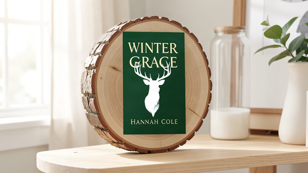 Wood slice keepsake on a shelf
